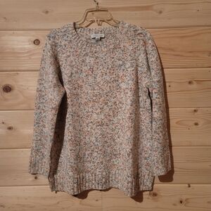 Coldwater Creek Speckled Knitted Crew Neck Sweater Size L 22x27